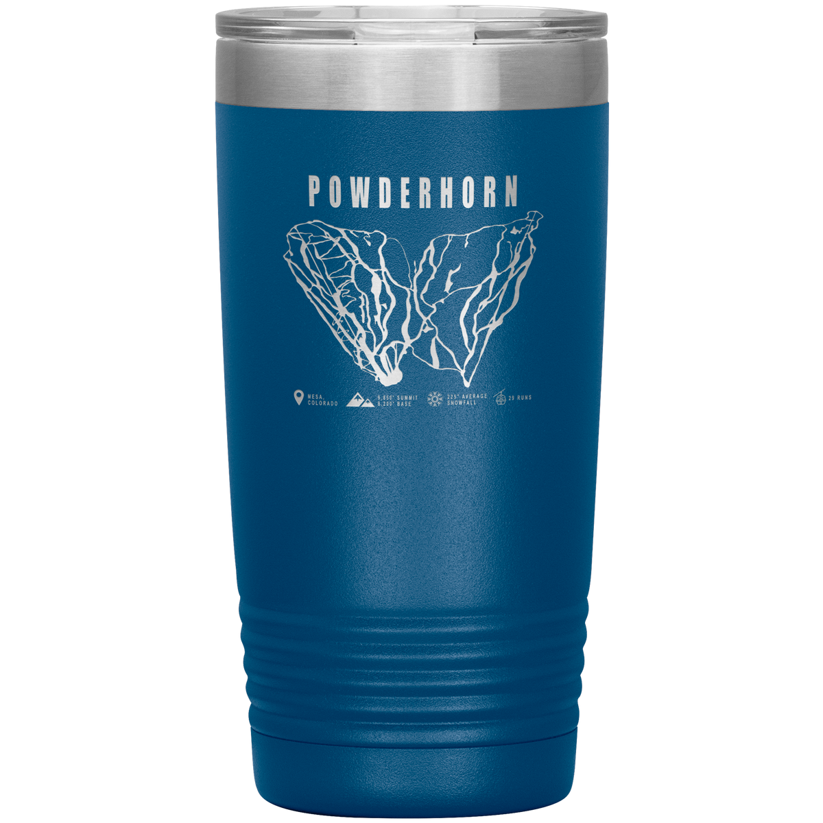 Powderhorn Colorado Ski Trail Map 20oz Tumbler - Powderaddicts