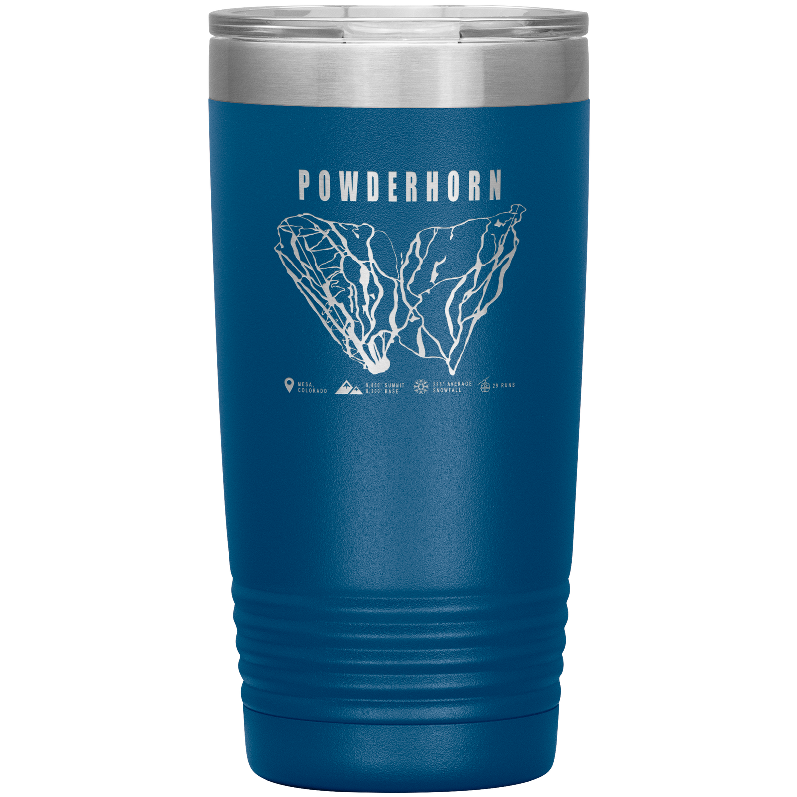 Powderhorn Colorado Ski Trail Map 20oz Tumbler - Powderaddicts