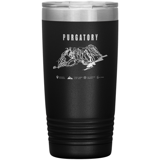 Purgatory Colorado Ski Trail Map 20oz Tumbler - Powderaddicts