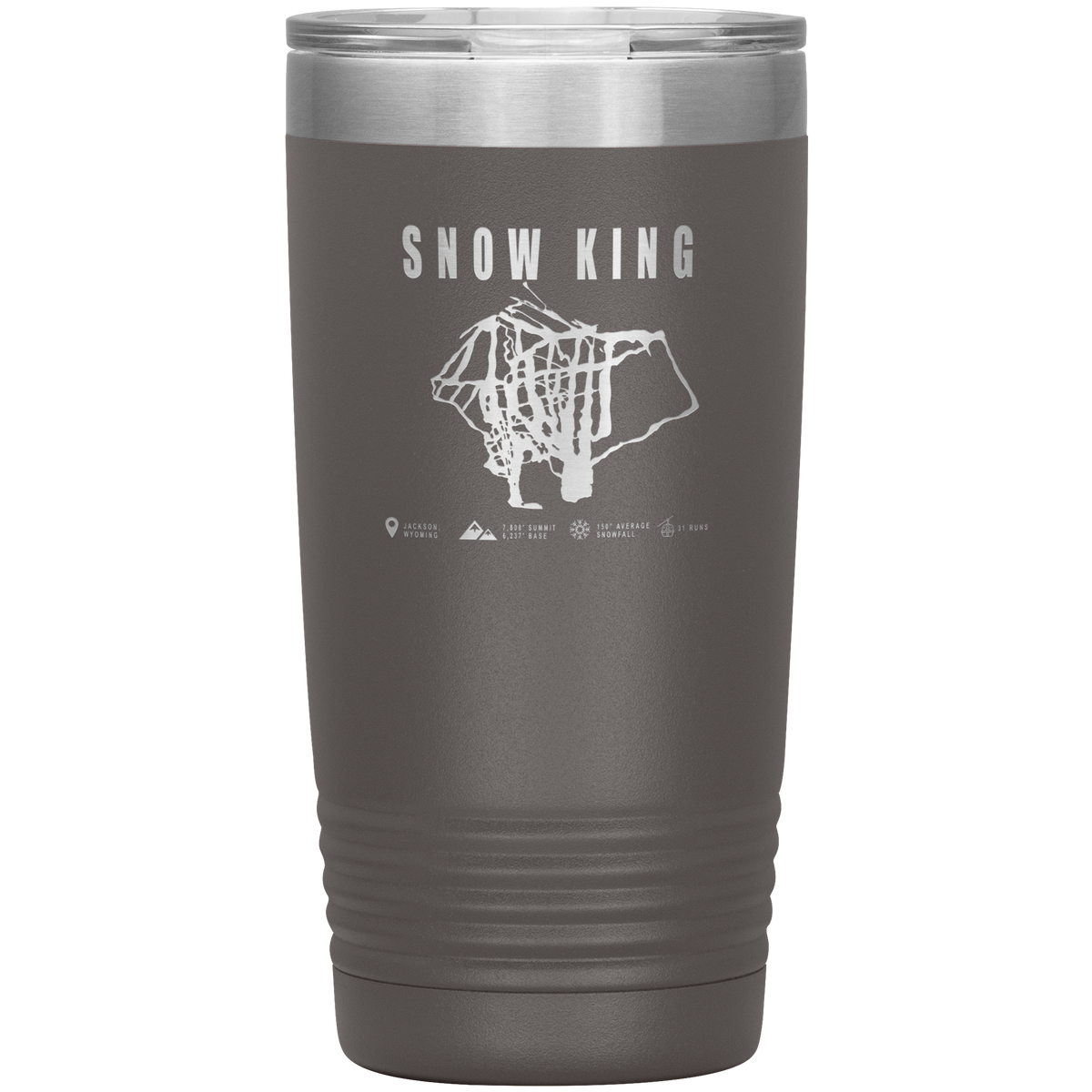 Snow King Wyoming Ski Trail Map 20oz Tumbler - Powderaddicts