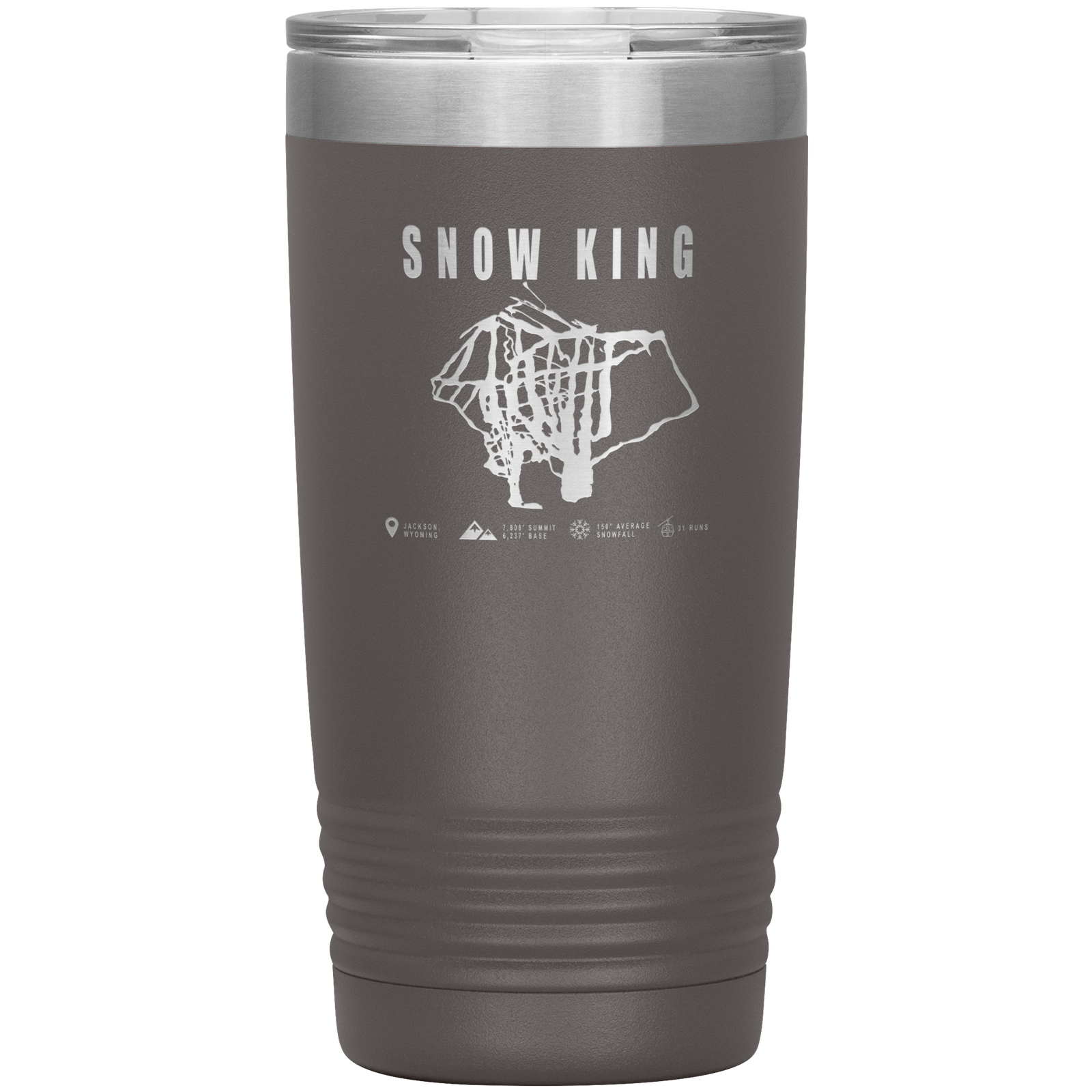 Snow King Wyoming Ski Trail Map 20oz Tumbler - Powderaddicts