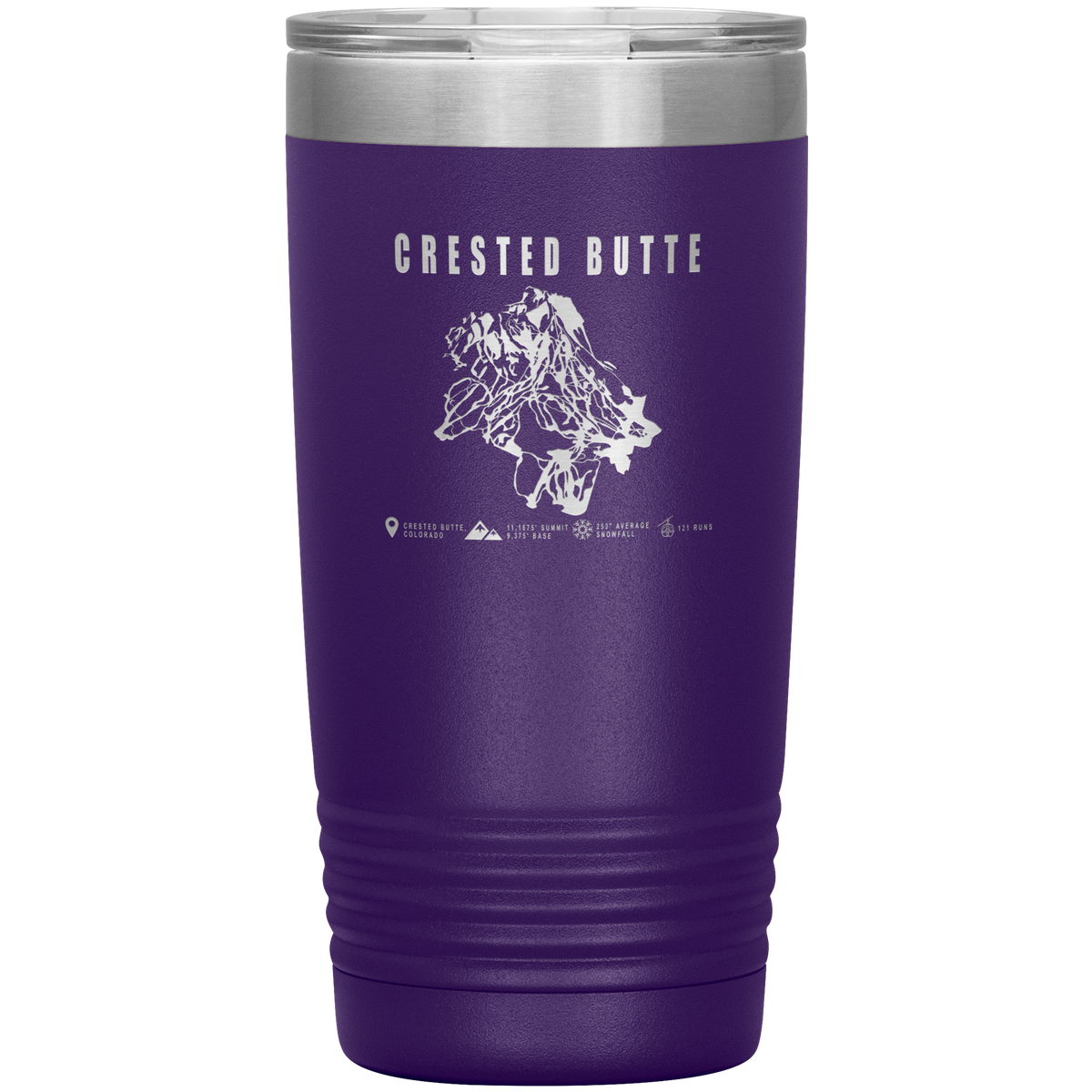 Crested Butte Colorado Ski Trail Map 20oz Tumbler - Powderaddicts