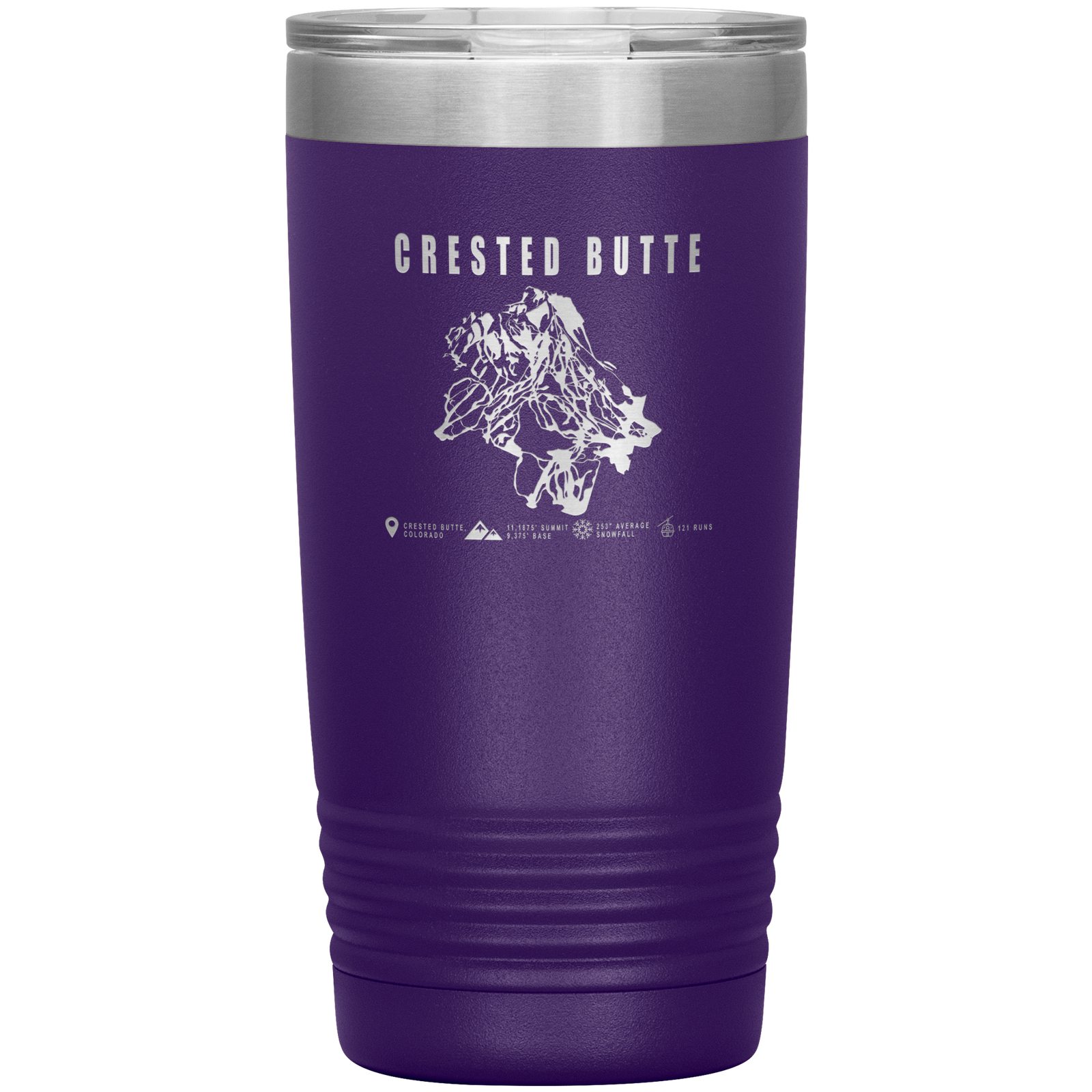 Crested Butte Colorado Ski Trail Map 20oz Tumbler - Powderaddicts