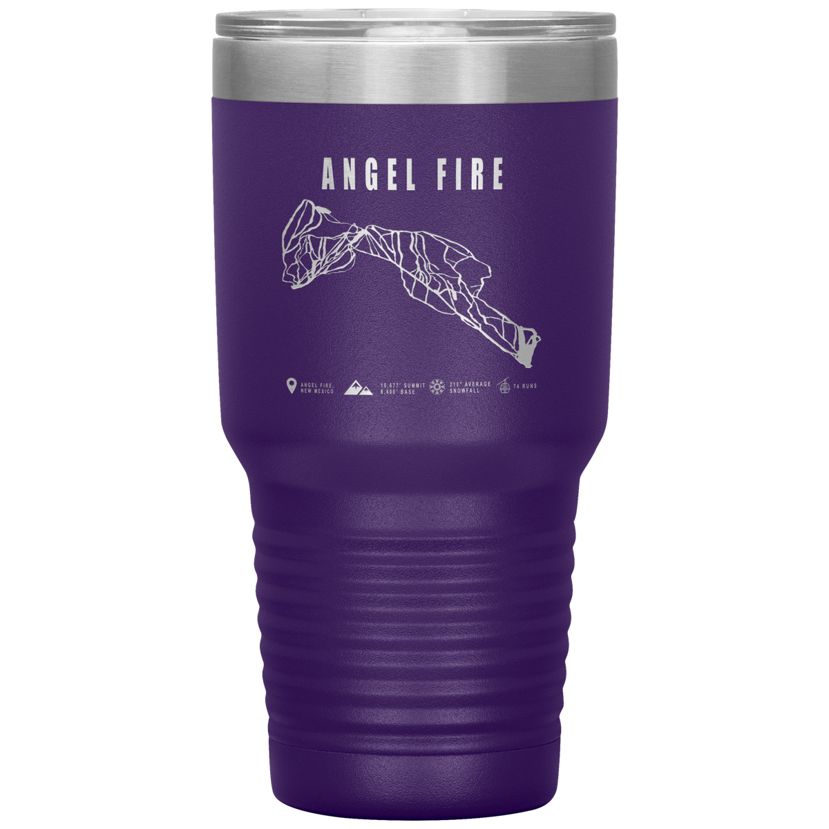 Angel Fire, New Mexico Ski Trail Map 30oz Tumbler - Powderaddicts