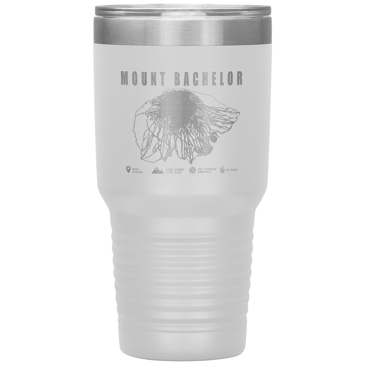 Mount Bachelor, Oregon Ski Trail Map 30oz Tumbler - Powderaddicts