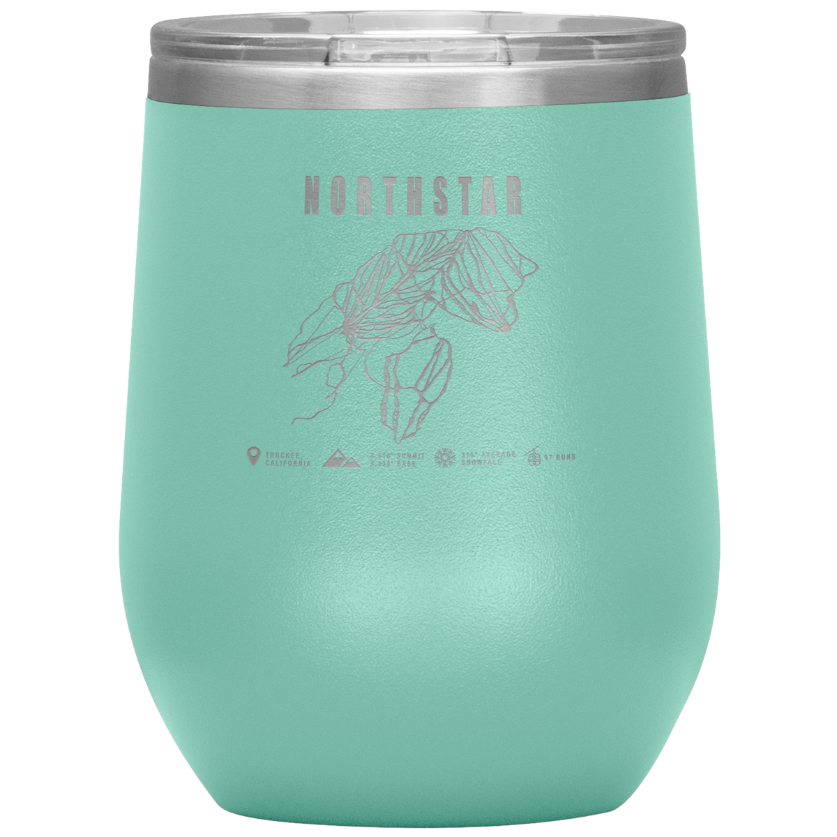 Northstar, California Ski Trail Map Wine 12oz Tumbler - Powderaddicts