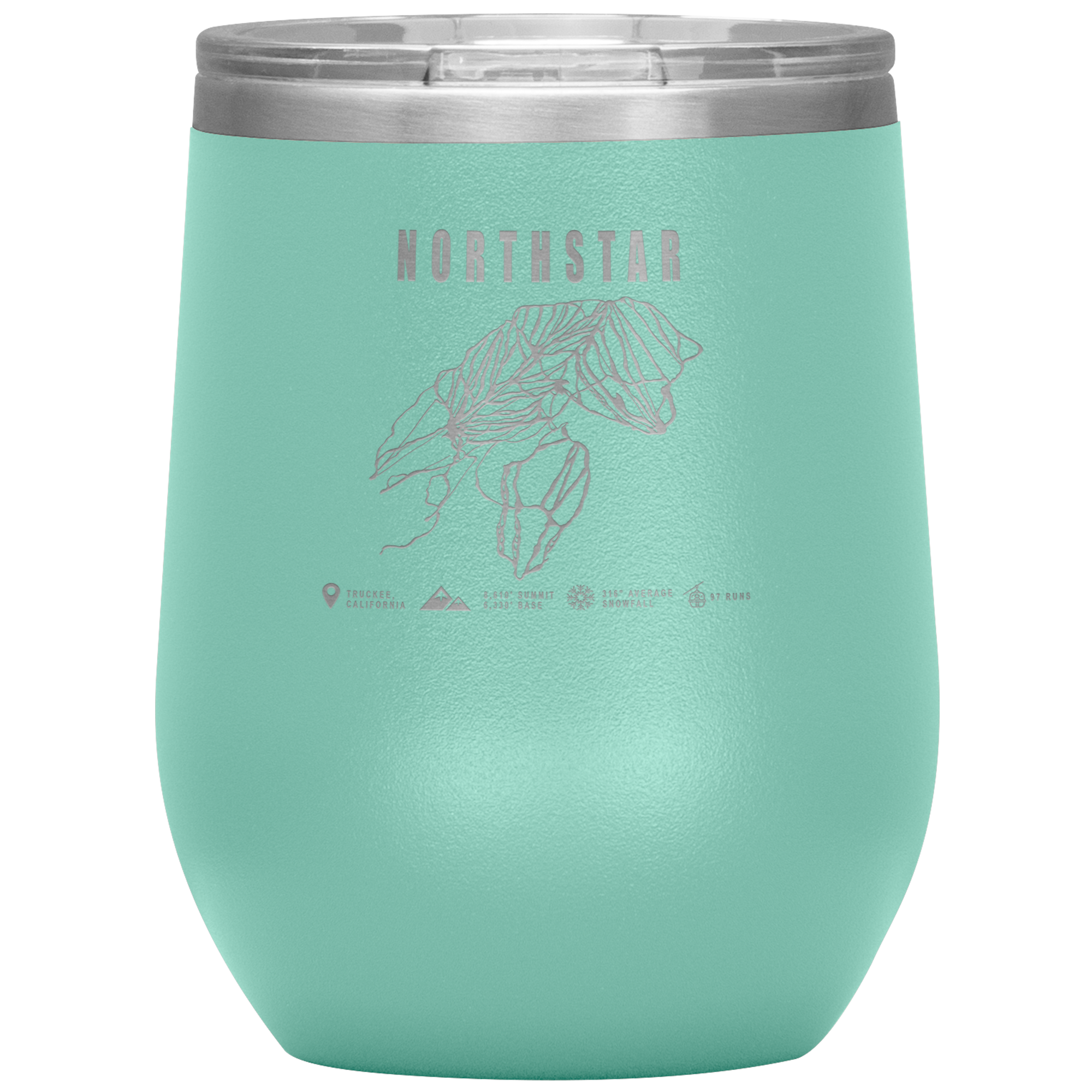 Northstar, California Ski Trail Map Wine 12oz Tumbler - Powderaddicts