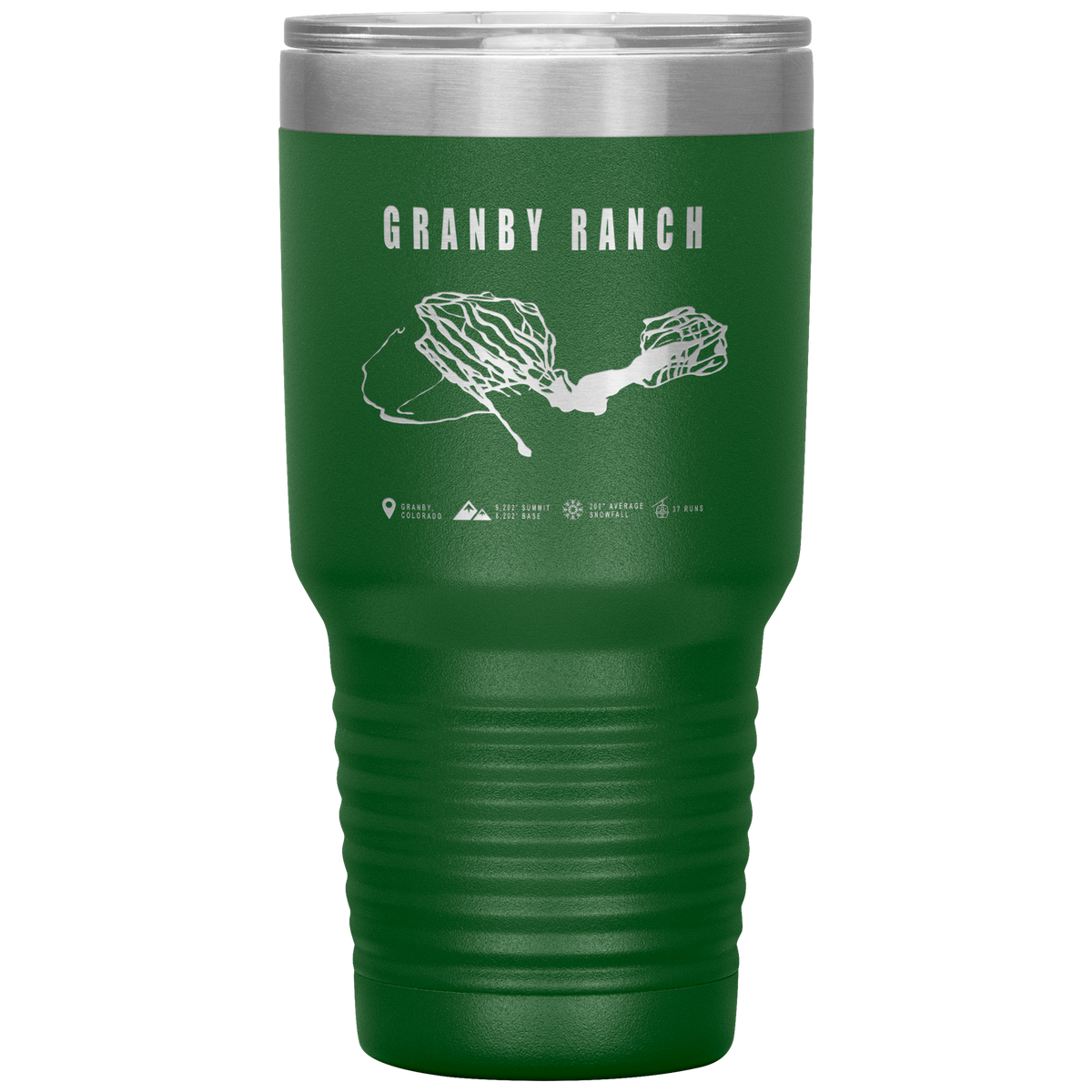 Granby Ranch Colorado Ski Trail Map 30oz Tumbler - Powderaddicts