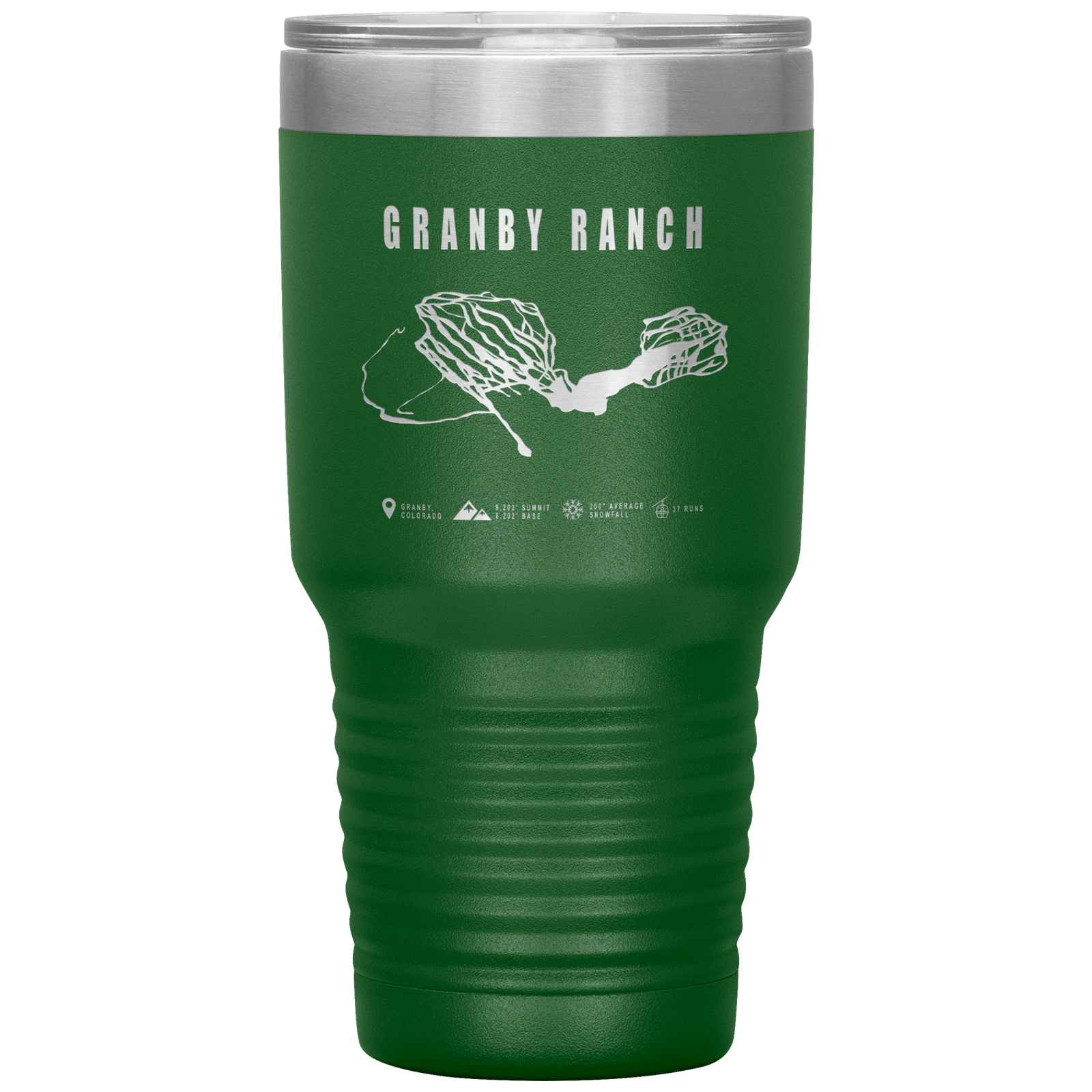 Granby Ranch Colorado Ski Trail Map 30oz Tumbler - Powderaddicts