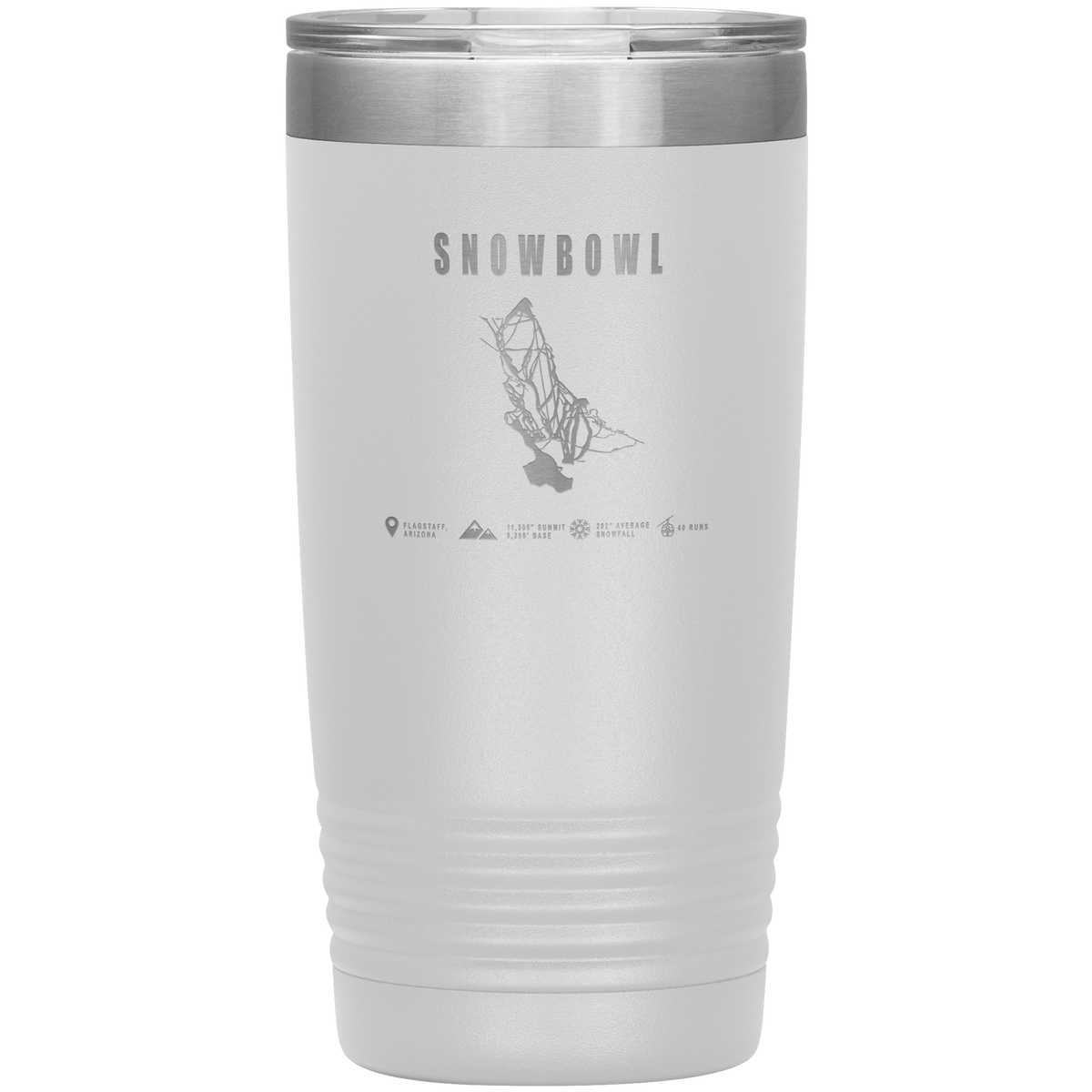 Snowbowl, Arizona Ski Trail Map 20oz Tumbler - Powderaddicts