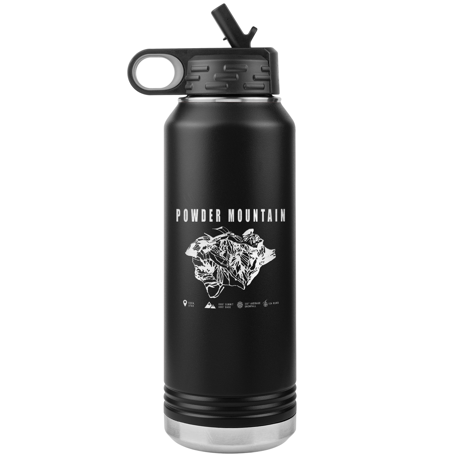 Powder Mountain,Utah Ski Trail Map 32oz Water Bottle Tumbler
