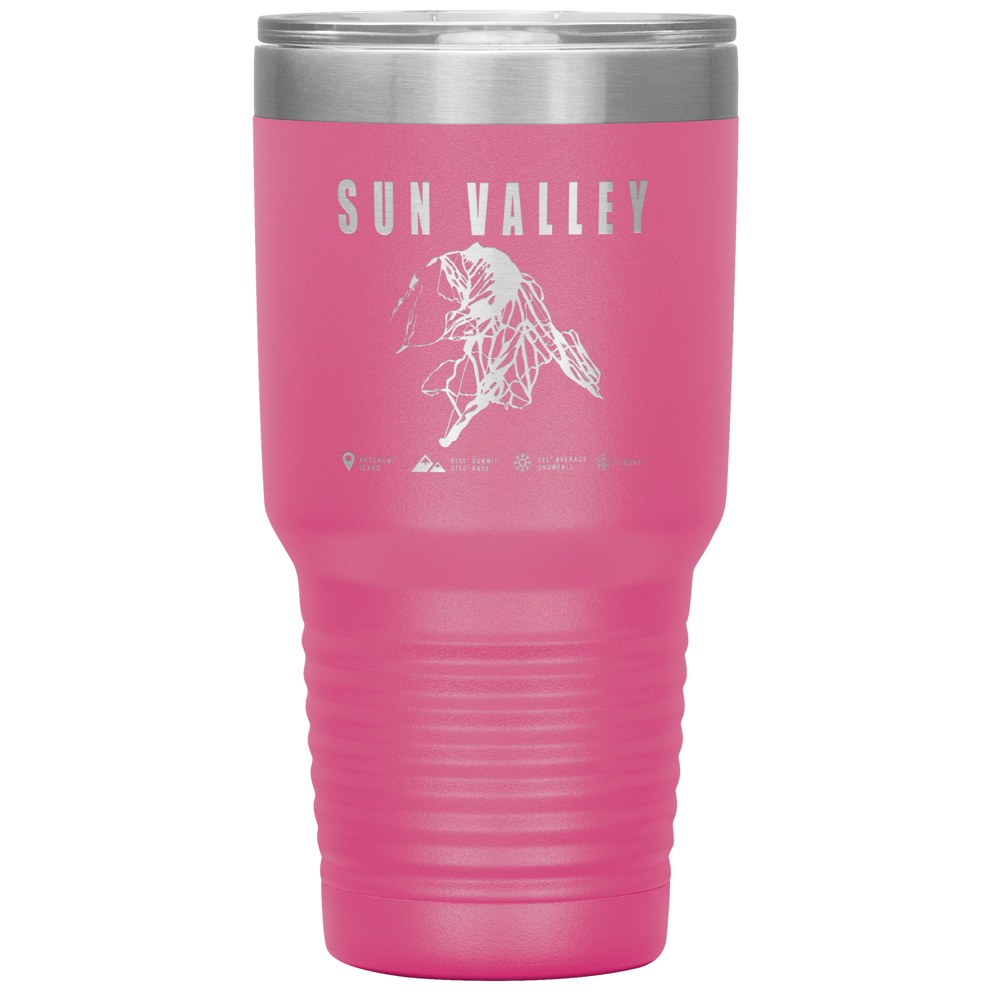 Sun Valley Idaho Ski Trail Map 30oz Tumbler - Powderaddicts
