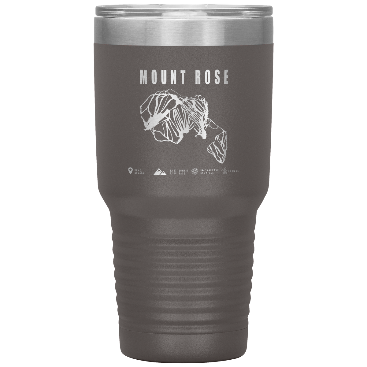 Mount Rose, Nevada Ski Trail Map 30oz Tumbler - Powderaddicts