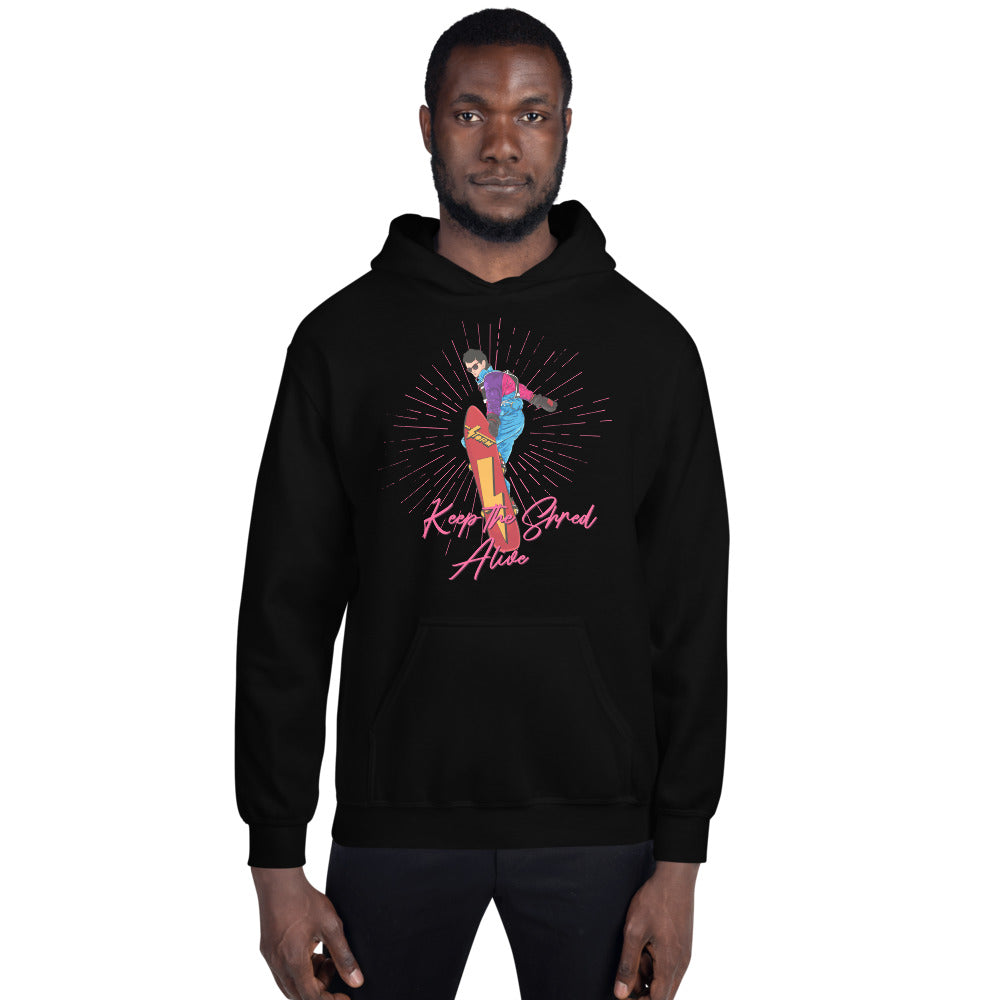 KEEP THE SHRED ALIVE, SNOWBOARDING Unisex Hoodie - Powderaddicts