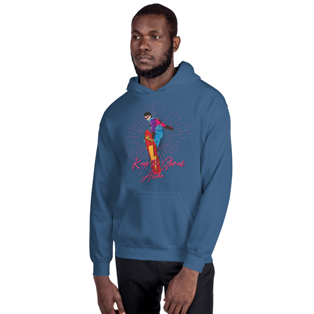 KEEP THE SHRED ALIVE, SNOWBOARDING Unisex Hoodie - Powderaddicts