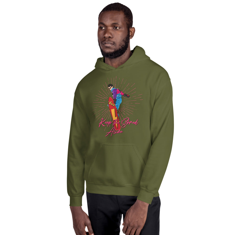KEEP THE SHRED ALIVE, SNOWBOARDING Unisex Hoodie - Powderaddicts