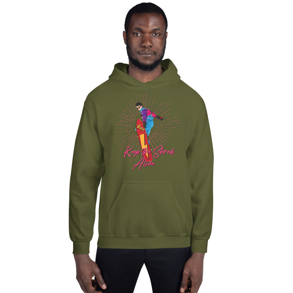 KEEP THE SHRED ALIVE, SNOWBOARDING Unisex Hoodie - Powderaddicts