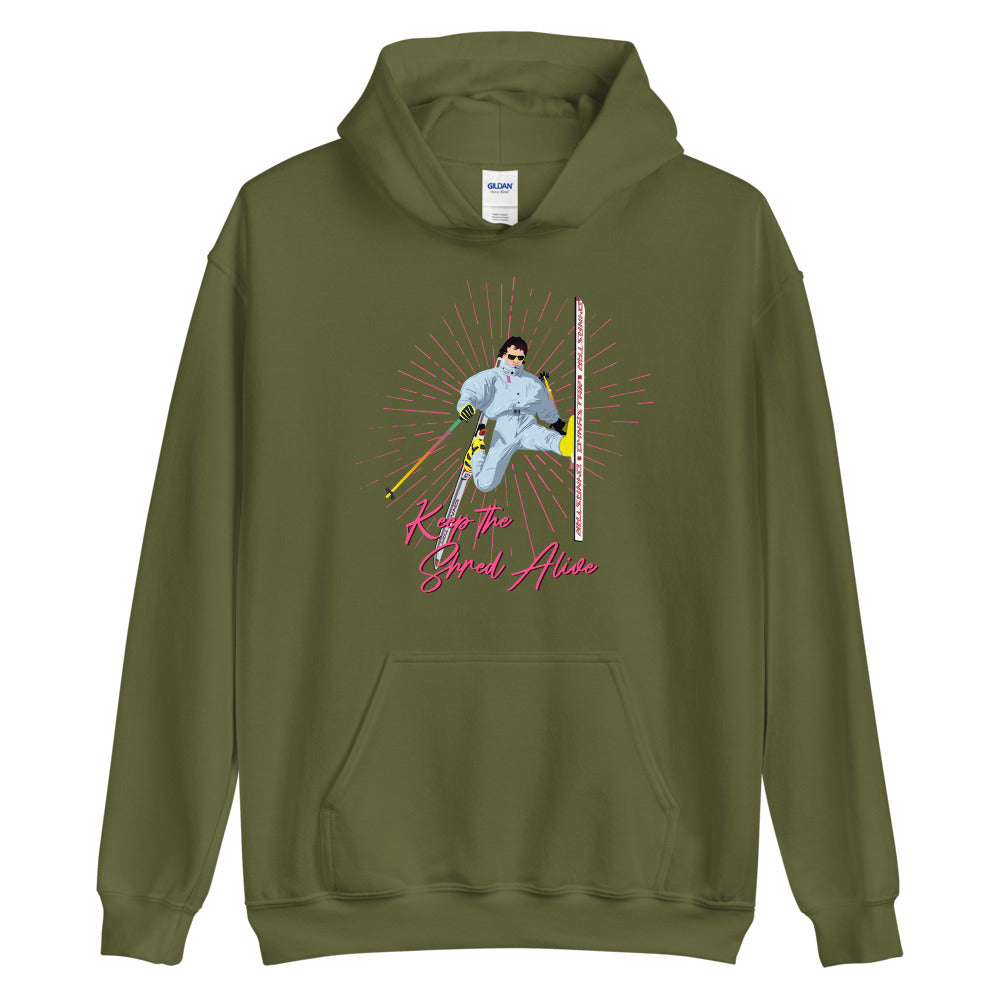 KEEP THE SHRED ALIVE, SKIING Unisex Hoodie - Powderaddicts