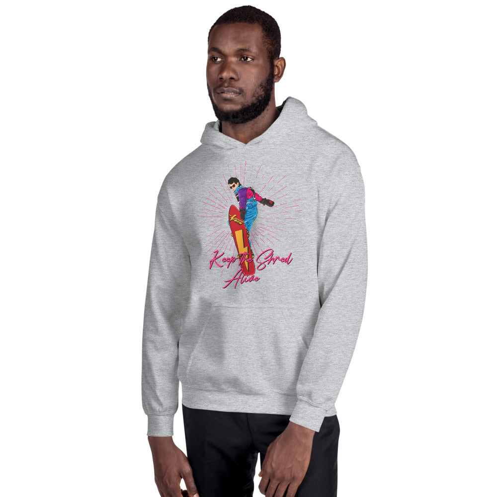 KEEP THE SHRED ALIVE, SNOWBOARDING Unisex Hoodie - Powderaddicts