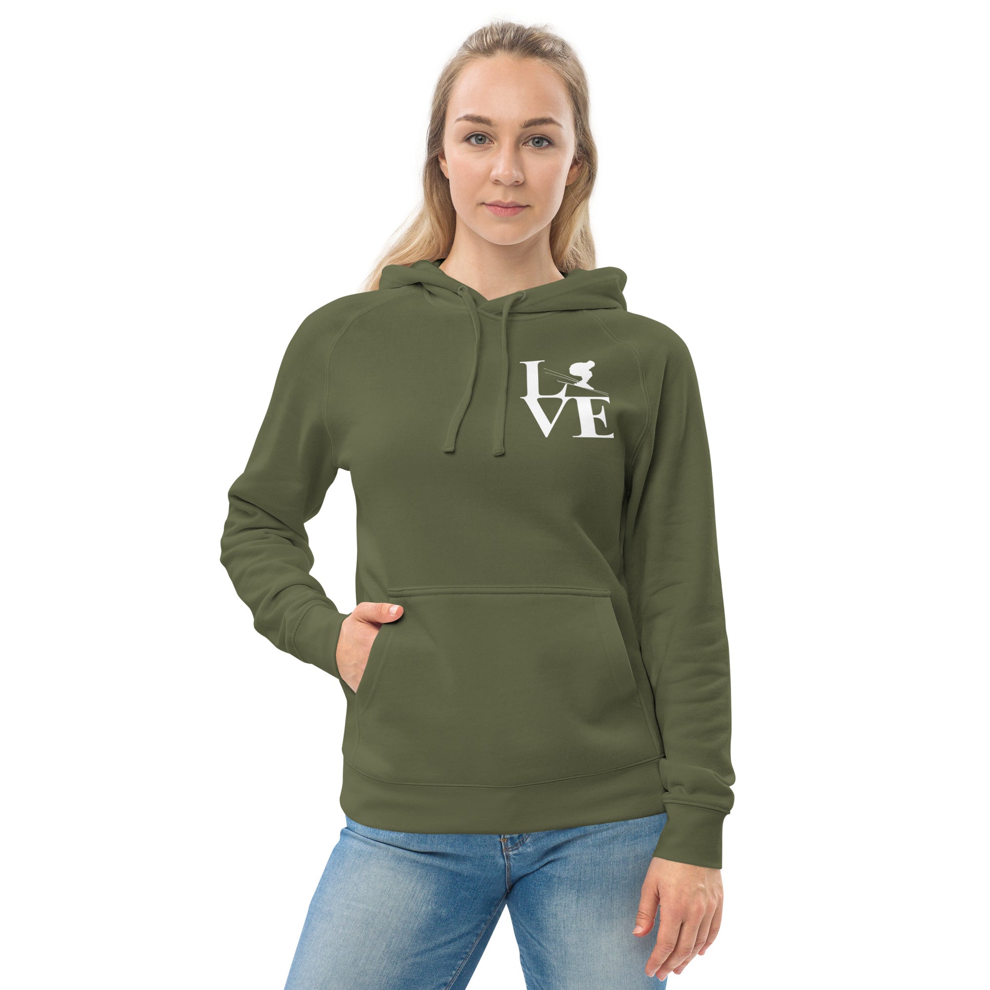 Love Ski Ladies Poly Hoodie