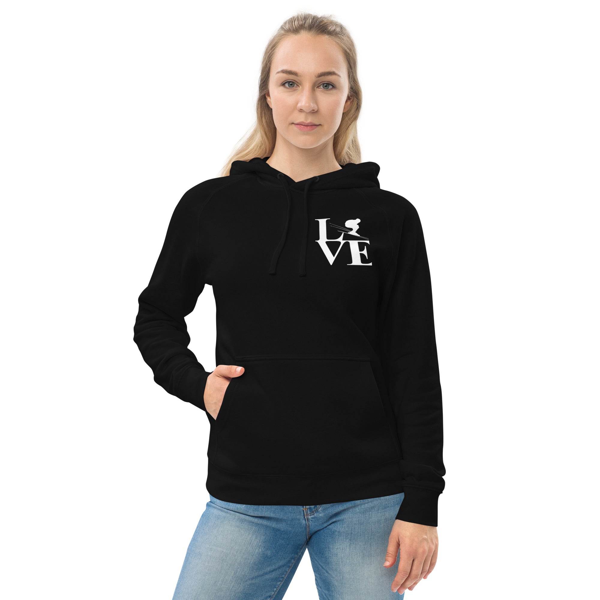 Love Ski Ladies Poly Hoodie
