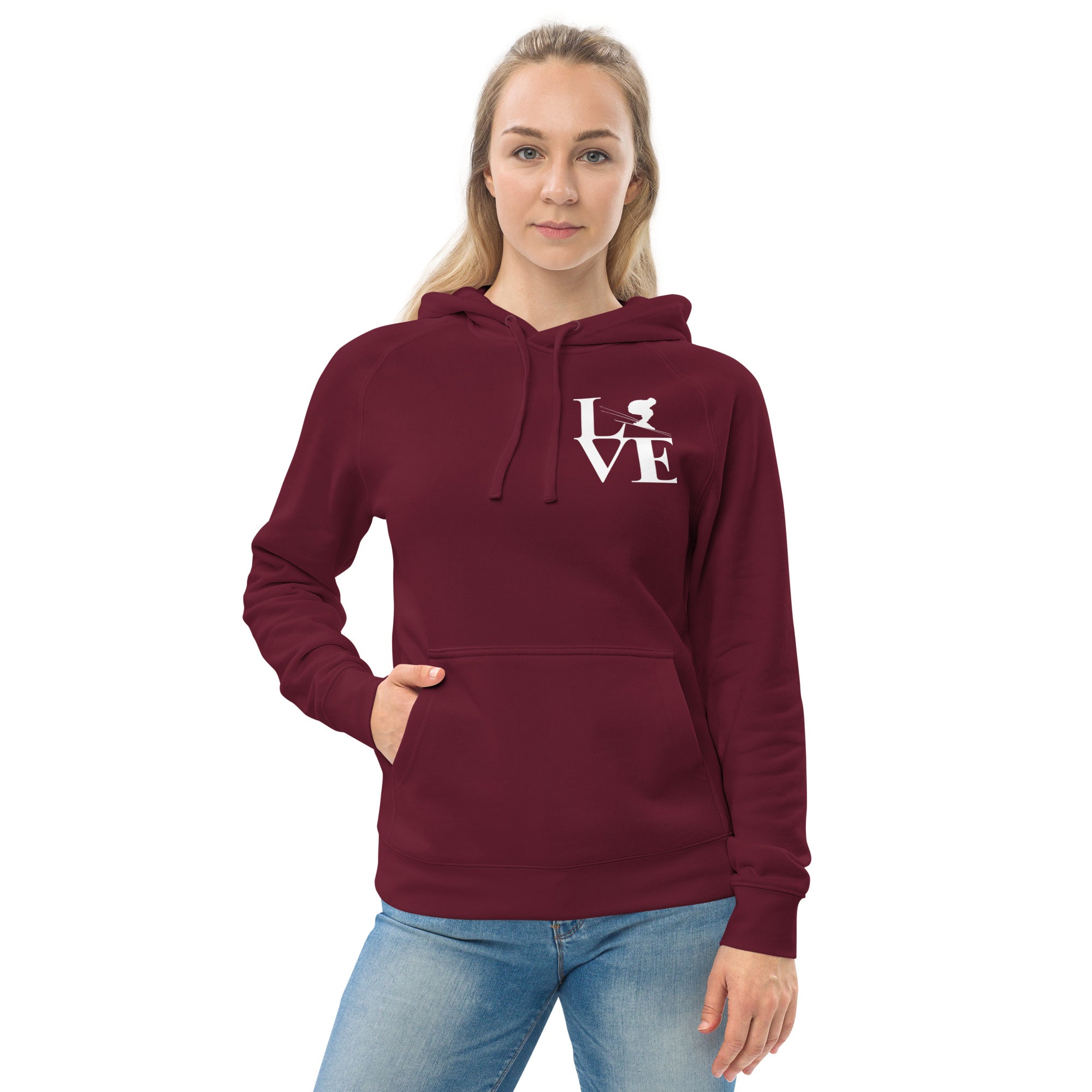 Love Ski Ladies Poly Hoodie