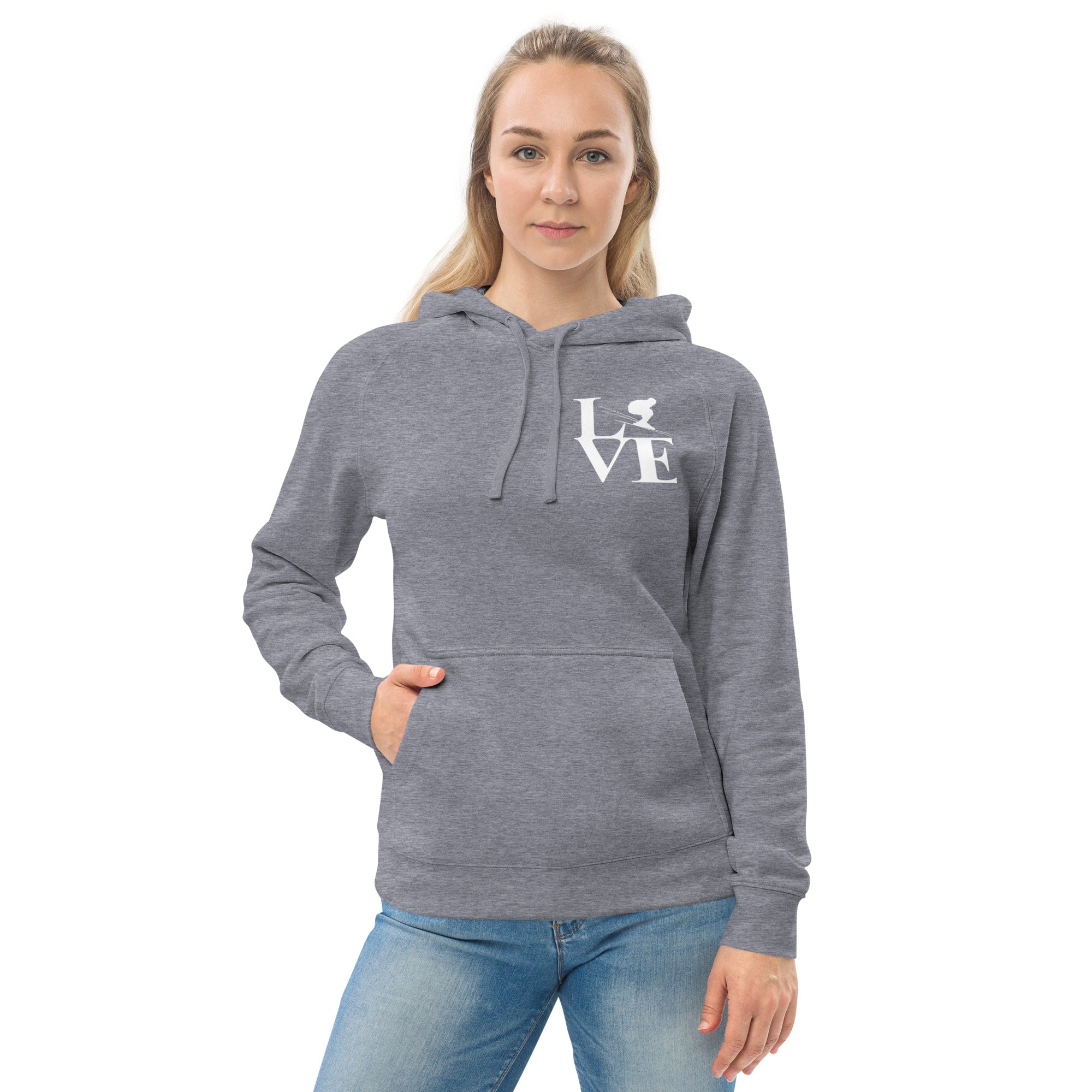 Love Ski Ladies Poly Hoodie
