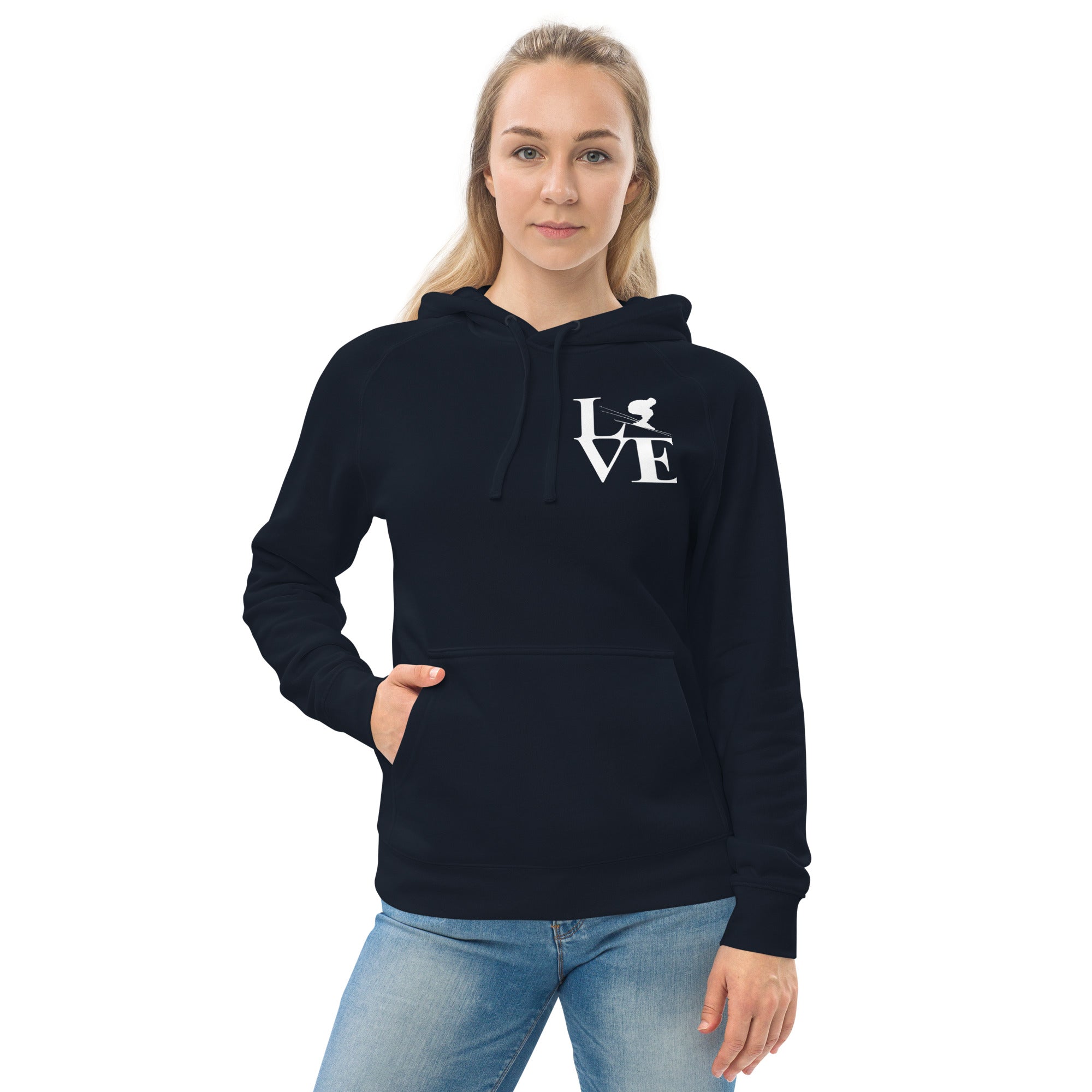 Love Ski Ladies Poly Hoodie