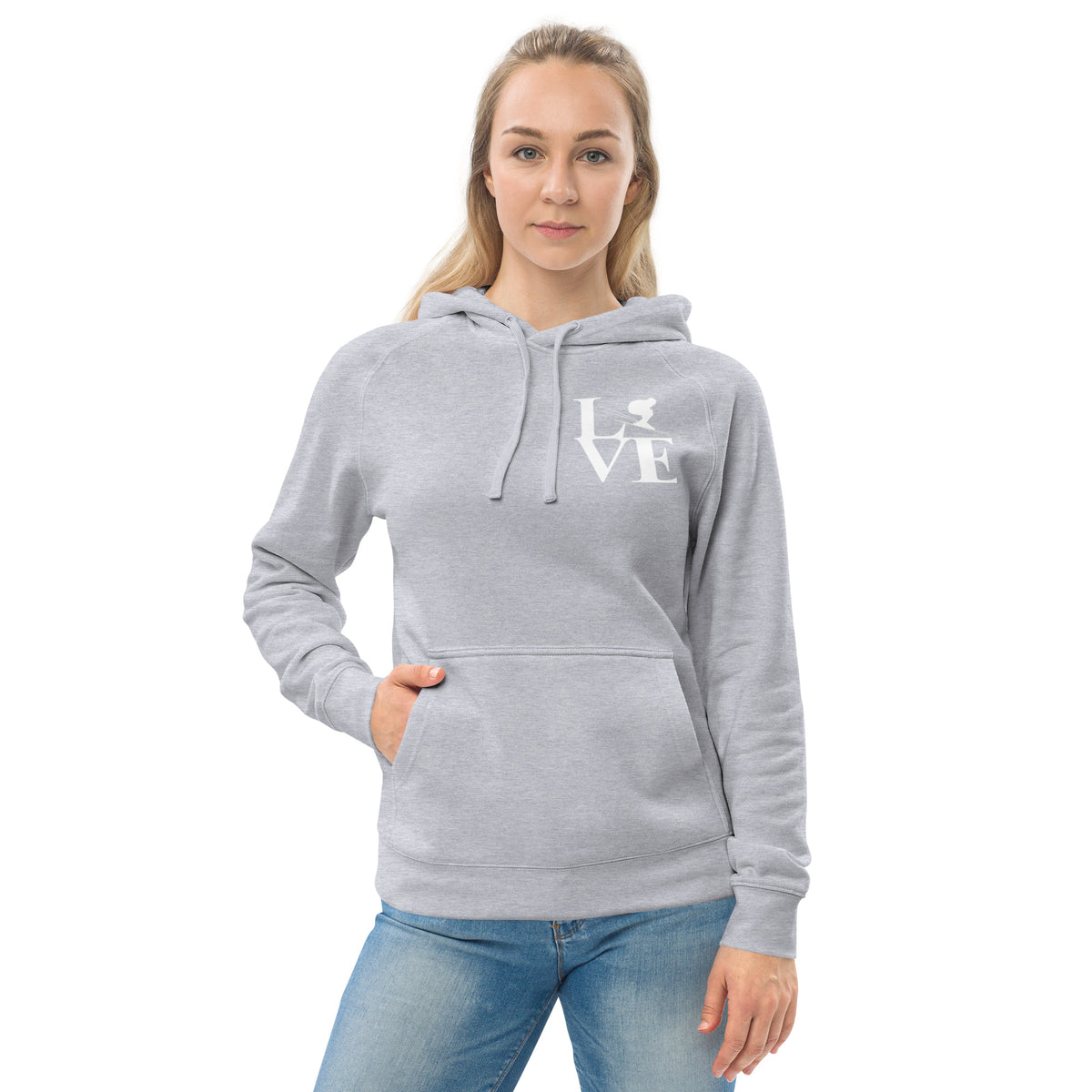 Love Ski Ladies Poly Hoodie