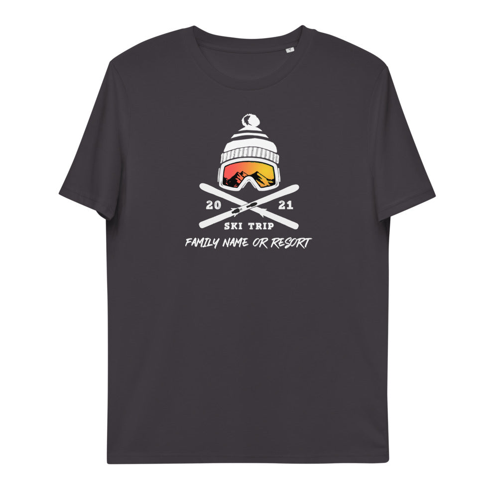 Personalized Family Ski Trip Unisex Organic Cotton Shirt - Powderaddicts