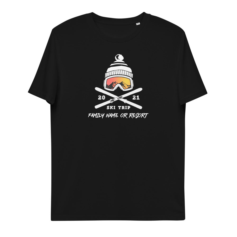 Personalized Family Ski Trip Unisex Organic Cotton Shirt - Powderaddicts