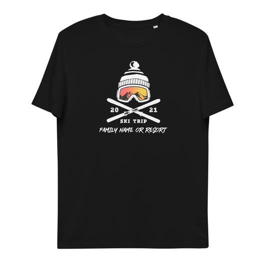 Personalized Family Ski Trip Unisex Organic Cotton Shirt - Powderaddicts