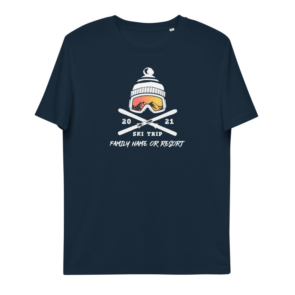 Personalized Family Ski Trip Unisex Organic Cotton Shirt - Powderaddicts