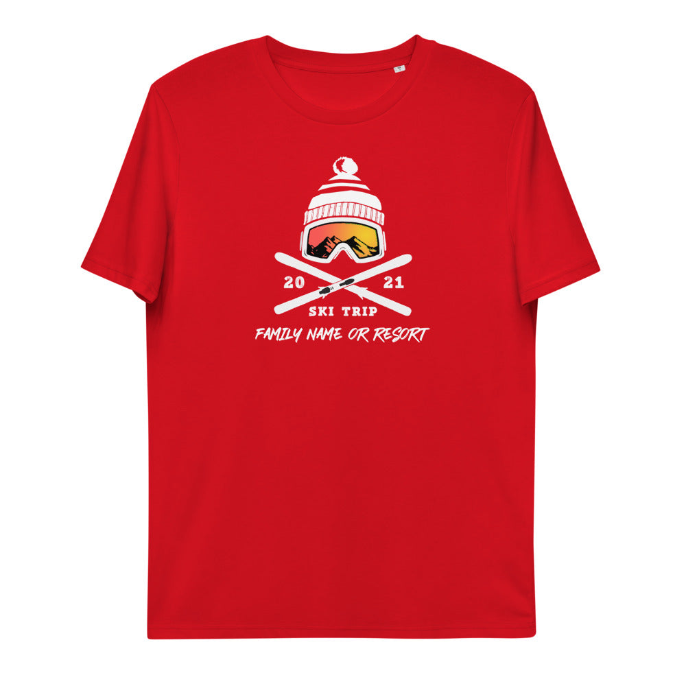 Personalized Family Ski Trip Unisex Organic Cotton Shirt - Powderaddicts