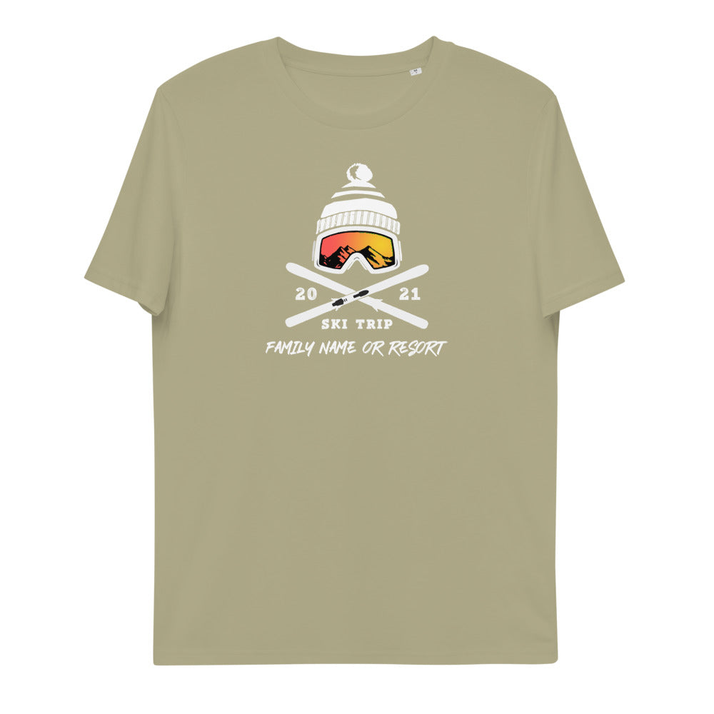 Personalized Family Ski Trip Unisex Organic Cotton Shirt - Powderaddicts
