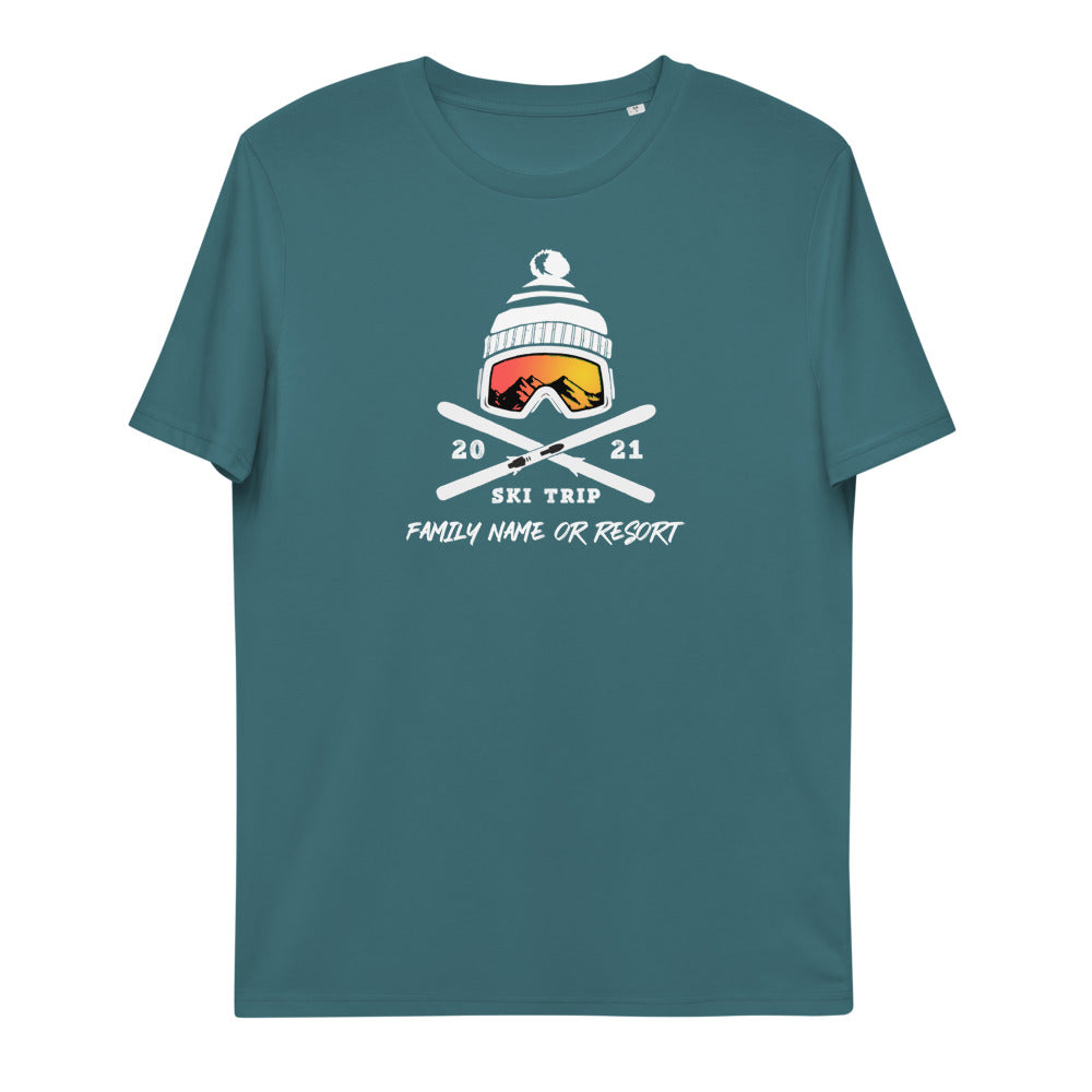 Personalized Family Ski Trip Unisex Organic Cotton Shirt - Powderaddicts