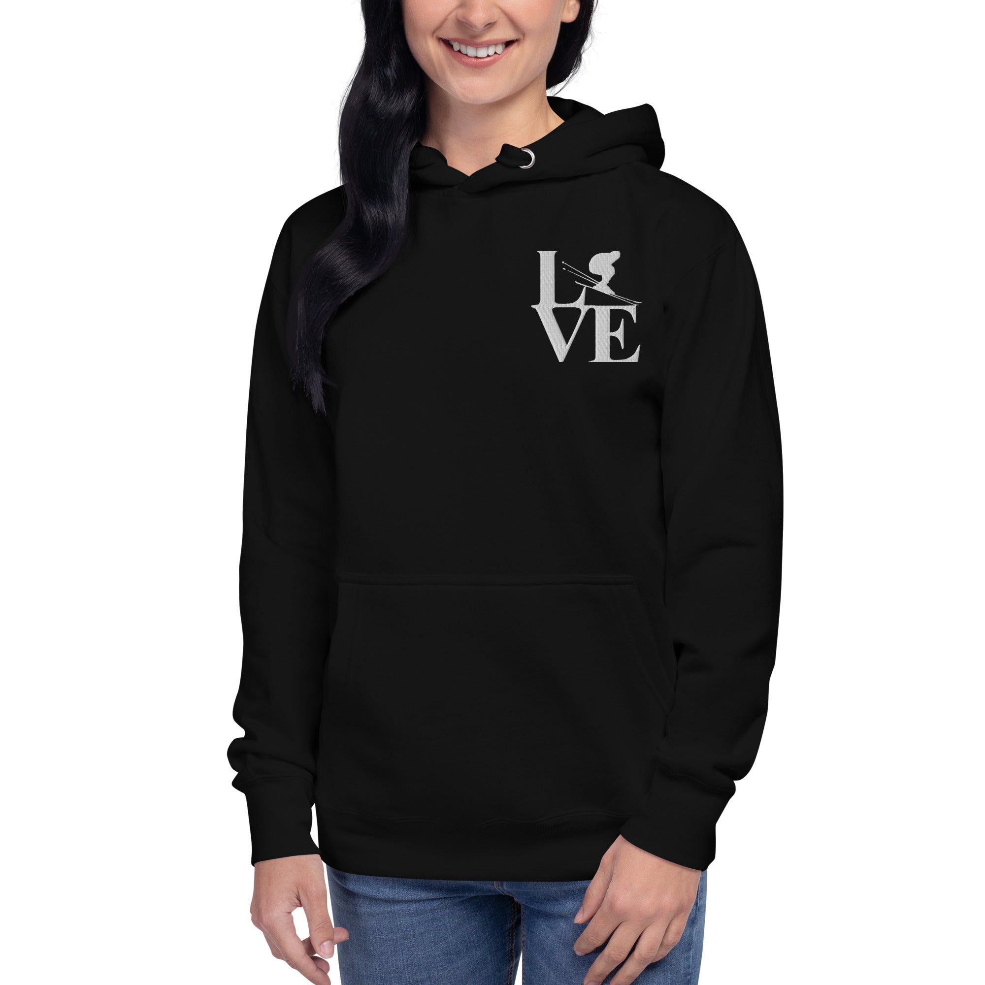 Love Ski Ladies Poly Hoodie