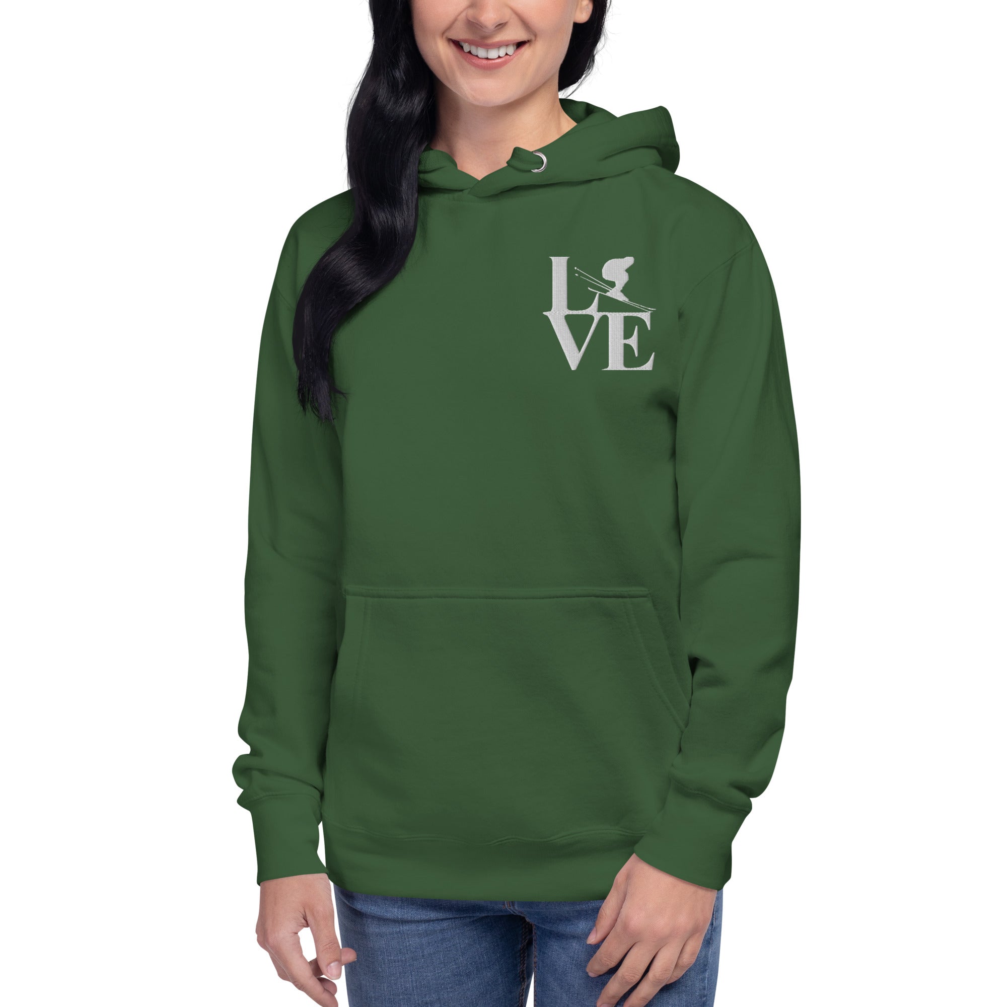 Love Ski Ladies Poly Hoodie
