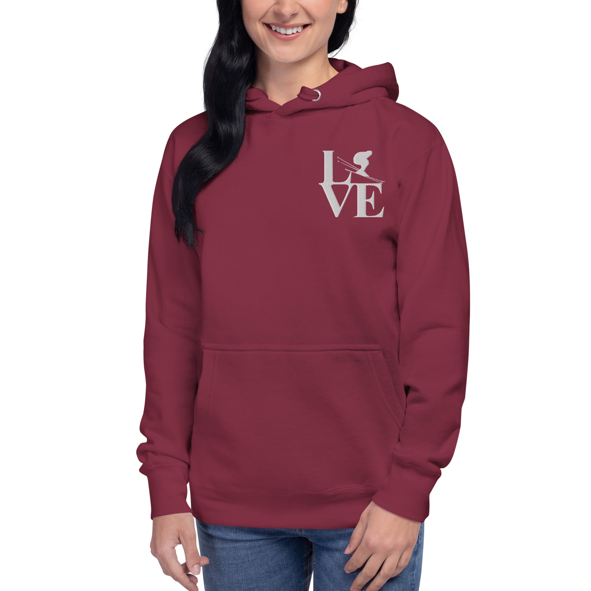 Love Ski Ladies Poly Hoodie