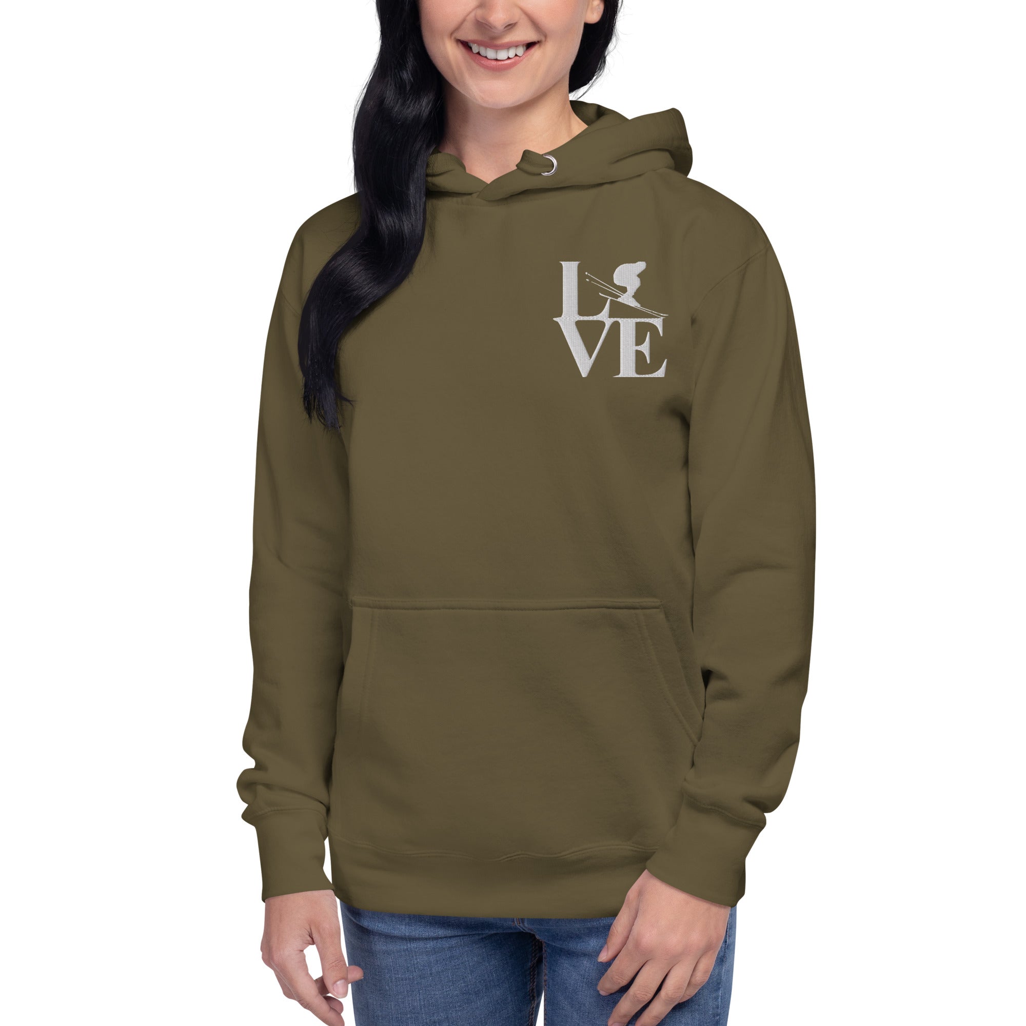 Love Ski Ladies Poly Hoodie