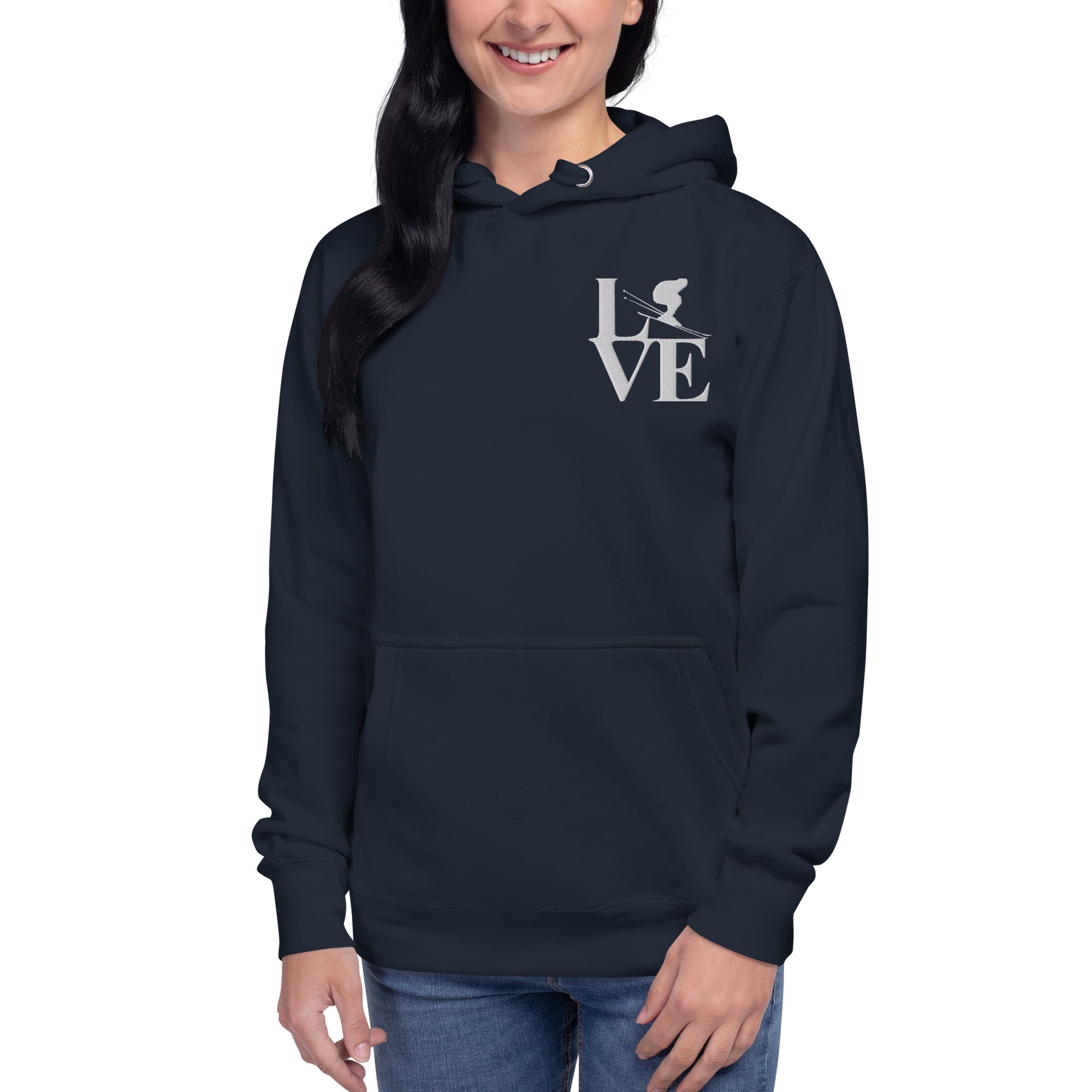 Love Ski Ladies Poly Hoodie