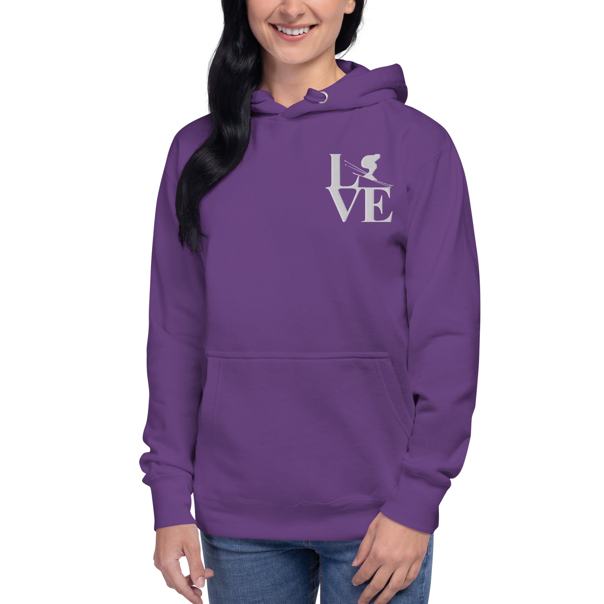Love Ski Ladies Poly Hoodie