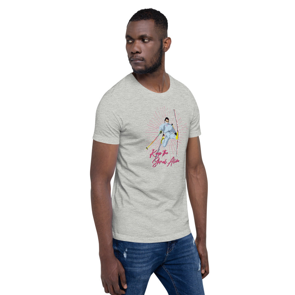 Keep The Shred Alive, Skiing Short-Sleeve Unisex T-Shirt - Powderaddicts