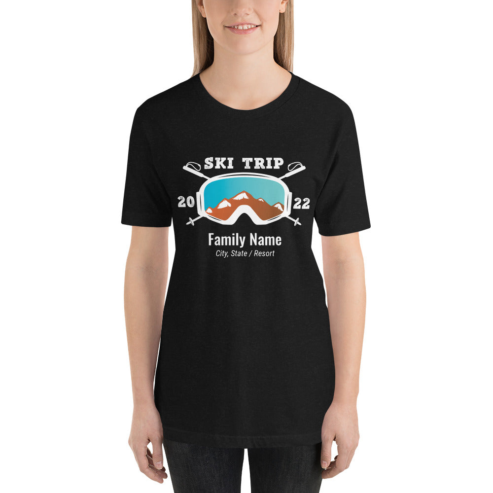 Family Ski Trip 2022 Short-Sleeve Unisex T-Shirt - Powderaddicts