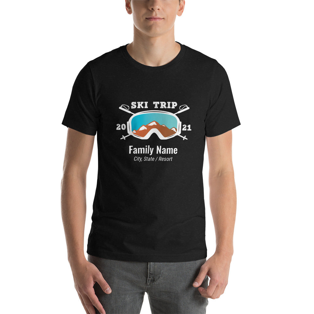Family Ski Trip 2021 Short-Sleeve Unisex T-Shirt - Powderaddicts