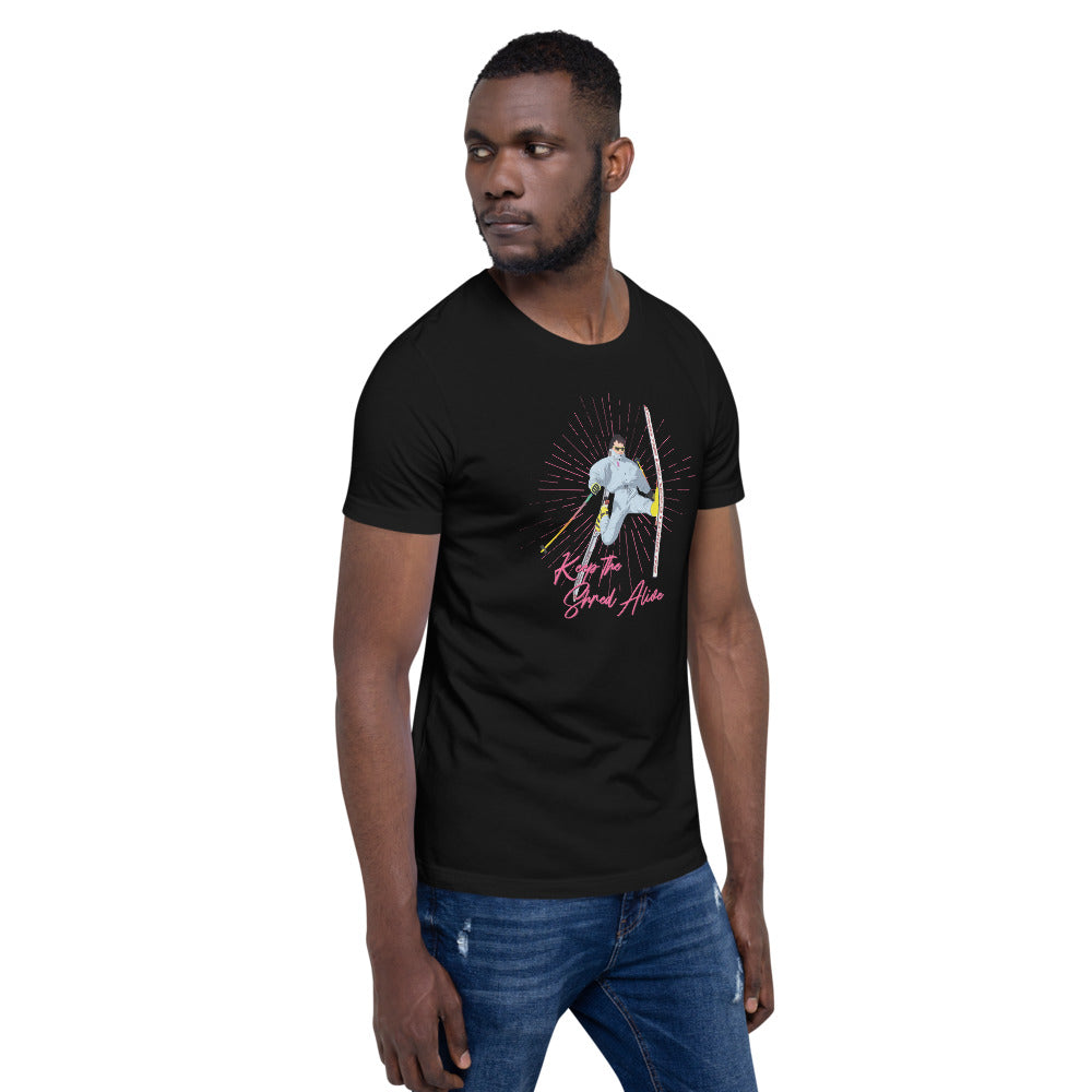 Keep The Shred Alive, Skiing Short-Sleeve Unisex T-Shirt - Powderaddicts
