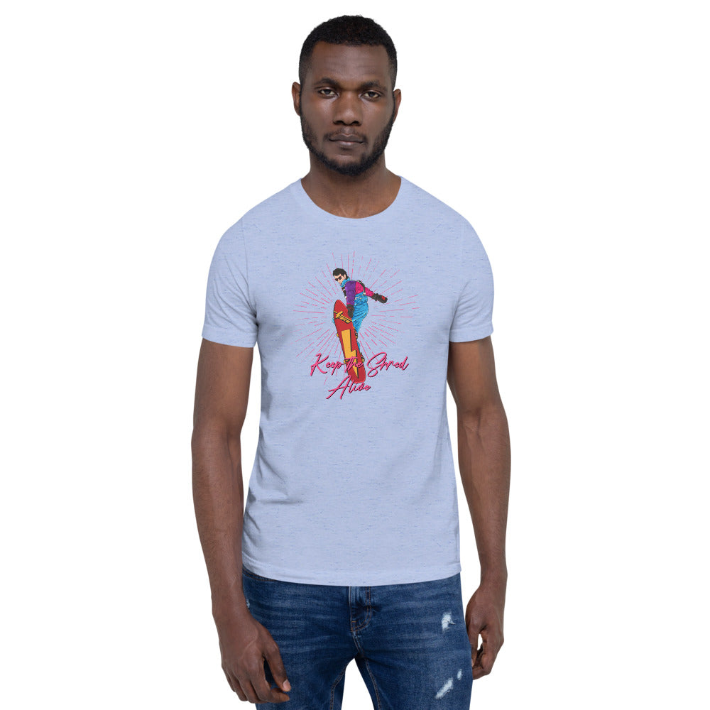 Keep The Shred Alive, Snowboarding Short-Sleeve Unisex T-Shirt - Powderaddicts