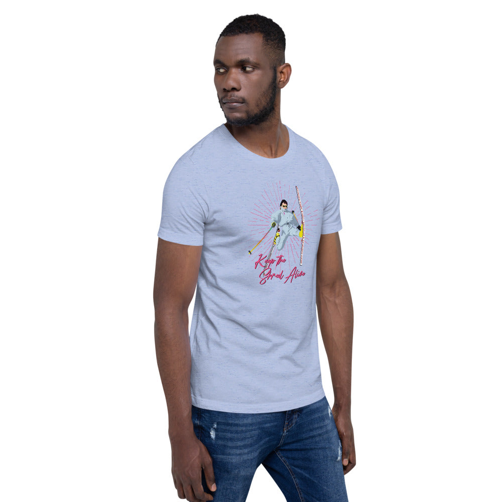 Keep The Shred Alive, Skiing Short-Sleeve Unisex T-Shirt - Powderaddicts