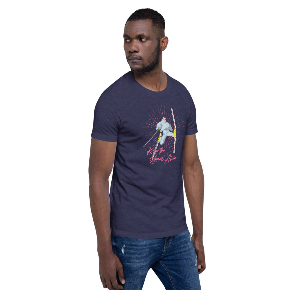 Keep The Shred Alive, Skiing Short-Sleeve Unisex T-Shirt - Powderaddicts