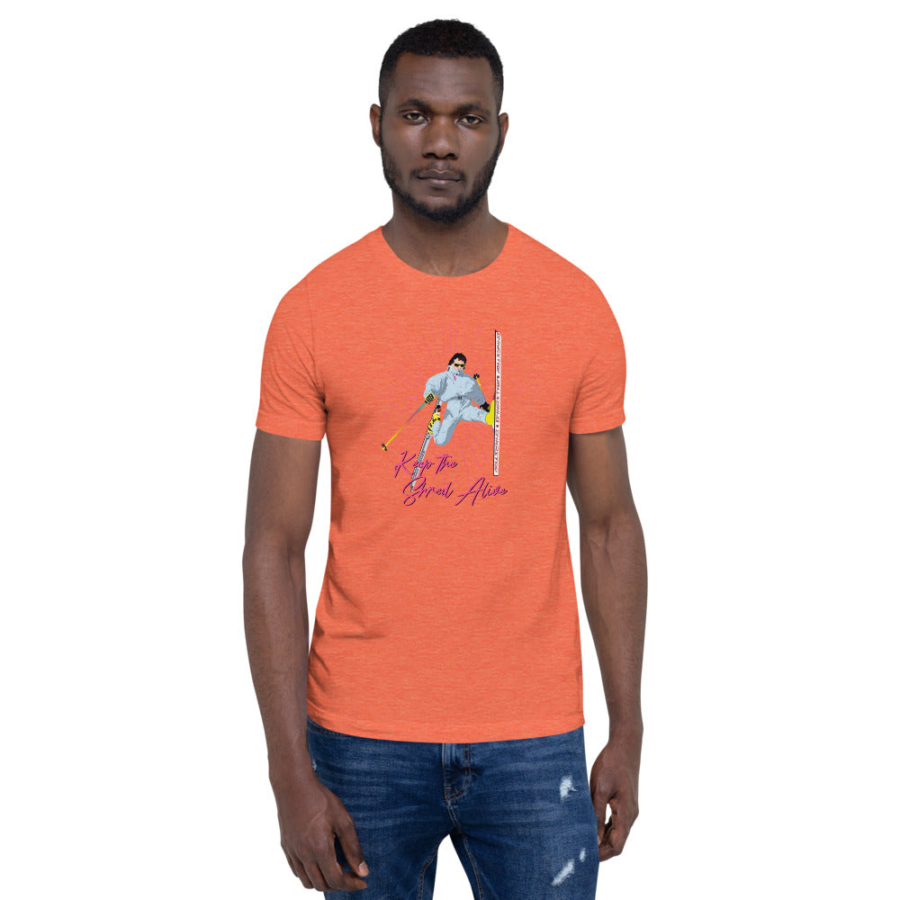 Keep The Shred Alive, Skiing Short-Sleeve Unisex T-Shirt - Powderaddicts